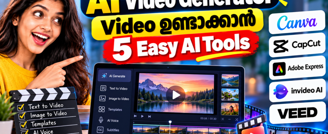 AI Video Generator: Video ഉണ്ടാക്കാൻ 5 Easy AI Tools