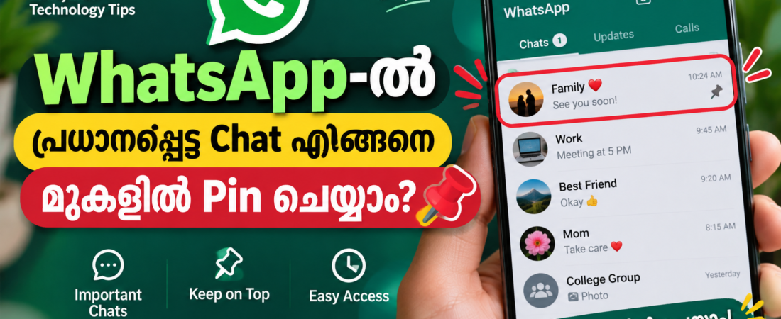WhatsApp-ൽ പ്രധാനപ്പെട്ട Chat എങ്ങനെ മുകളിൽ Pin ചെയ്യാം? 📌