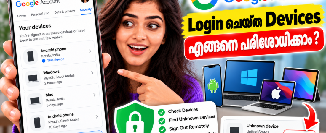 Google Account-ൽ Login ചെയ്ത Devices എങ്ങനെ പരിശോധിക്കാം?