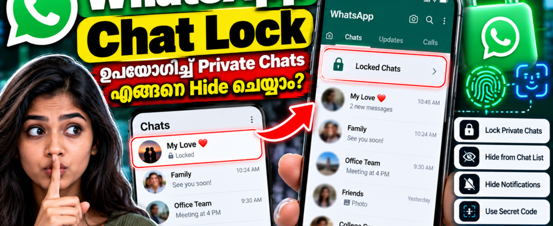 WhatsApp-ൽ Chat Lock ഉപയോഗിച്ച് Private Chats എങ്ങനെ Hide ചെയ്യാം?